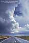 Thunderstorm cloud over highway on the Coconino Plateau, Arizona