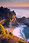 Waterfall drains into Pacific Ocean, Julia Pfeiffer Burns State Park, Big Sur Coast, California