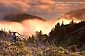 Fog and hills at sunset on the Lost Coast, near Shelter Cove, Humboldt County, California