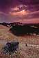 Stormy sunrise from Summit Ridge, Lafayette, Contra Costa County, San Francisco Bay Area, California