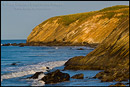 Picture: Uplifted Striated cliffs of sedimentary rock showing uplift, on the coast at Gaviota Beach State Park, near Santa Barbara, California