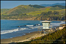 Picture: Coastal green hills in spring from El Capitan State Beach, near Santa Barbara, California