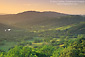 Sunset over oak trees and valley in spring, along Adelaida Road, Paso Robles, San Luis Obispo County, California