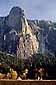 Teepees in Fall below Sentinel Rock, Yosemite National Park, California