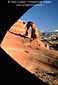 Delicate Arch seen from Frame Arch, Arches National Park, Utah