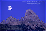 Picture of Moonrise over the Grand Teton, from Targhee NF, on the west slope of the Teton Range, WYOMING 